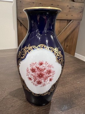 Vintage GERMAN LINDNER KUEPS COBALT BLUE VASE 6,  Beautiful!