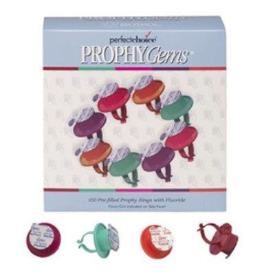Prophy Gems 100 Rings Dental Prophy Paste Fluoride Fine Medium Coarse Grit Extra