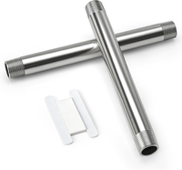 "2 StüCk 250MM 3/8\" AußEngewinde × 3/8\" AußEngewinde BSP Edelstahl 304 Rohrversch"