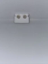 Men’s Moissanite, Baguette And Round Cut Screw Back Earrings 9 Mm Gold Over 925