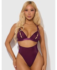 Plus Size Teddy Bodysuit Plus Size Mesh Yasmine Shimmer Mesh Slit Burgundy
