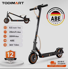 TODIMART T3A E-Scooter 350W 36V 7,8Ah 8,5 Zoll ABE klappbar Display sw/or