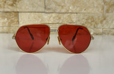 Authentic 1983 Vintage Cartier Vendome Santos Sunglasses 59-14 Red France Made