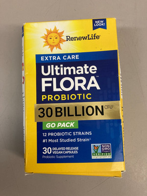 Ultimate Flora Probiotic  30 Billion CFU | 30 Capsules Go Pack | by Renew Life