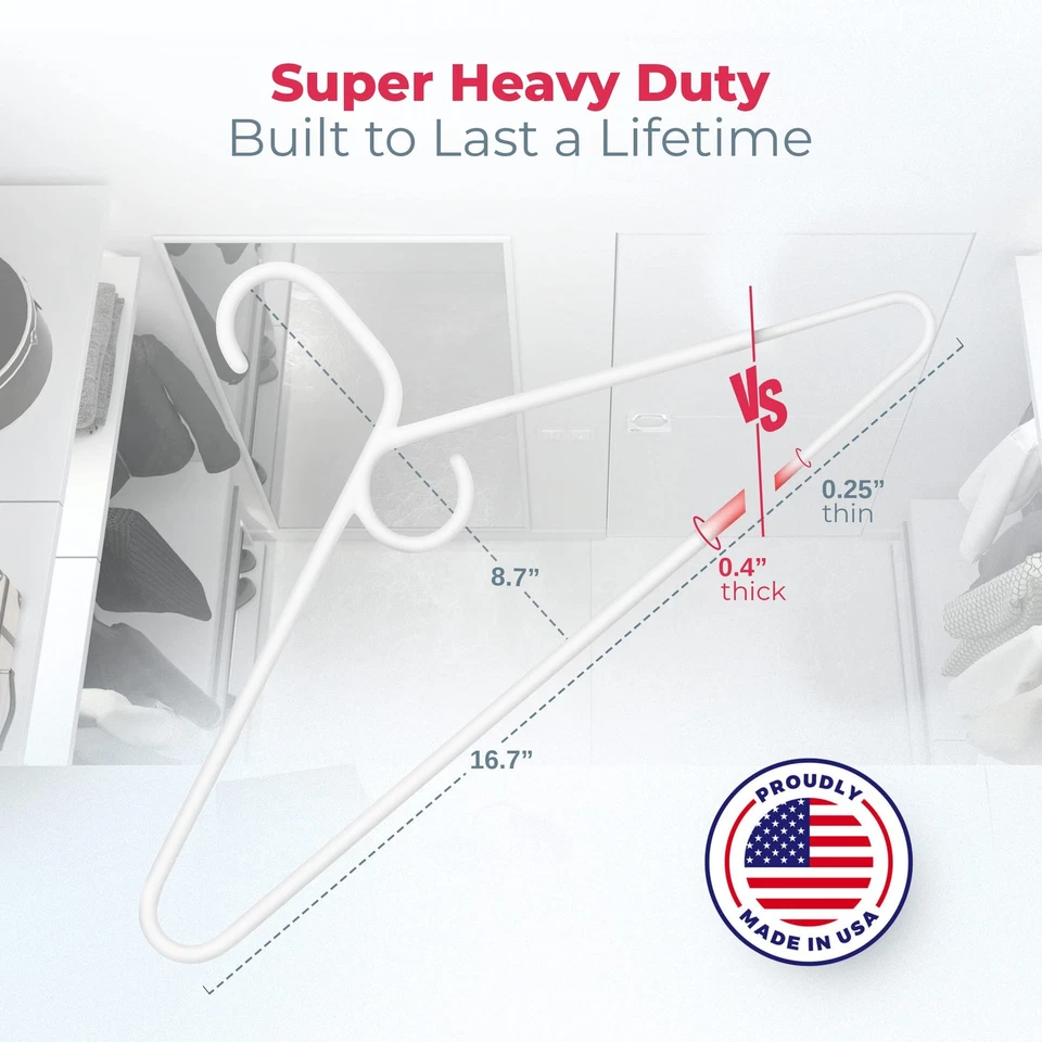 Neaties 超重型塑料衣架白色 (12、18、24、30、36、72 包)- — 第 2/4 张图片