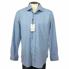 Robert Graham Lucien Button Shirt 17 43 Mens Flip Cuff Paisley Diamond NWT 168
