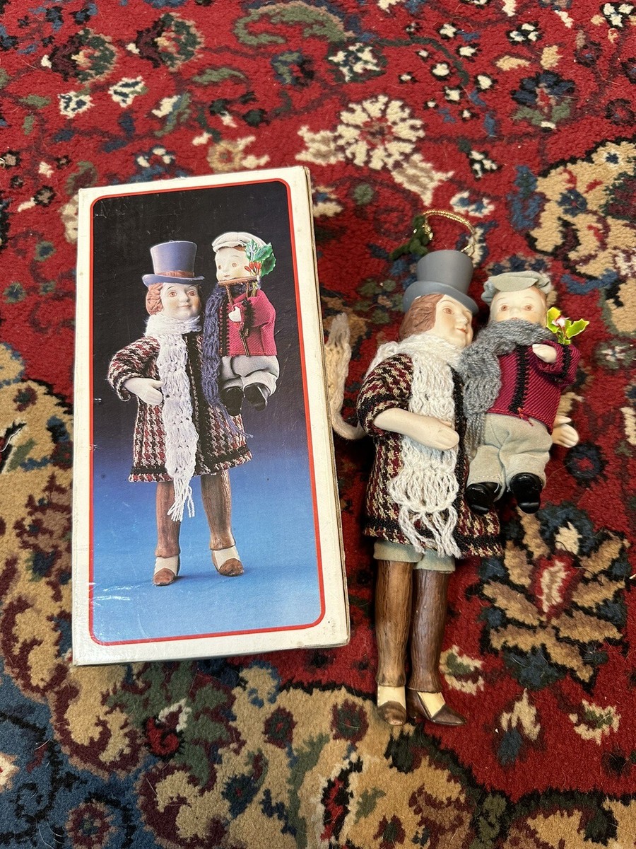 Vintage Kurt Adler Bob Cratchit & Tiny Tim Christmas Ornament