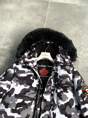 RARE Men's ZAVETTI CANADA Padded Puffer Parka Winter Jacket Fur Trim Coat Size L - Picture 8 of 24