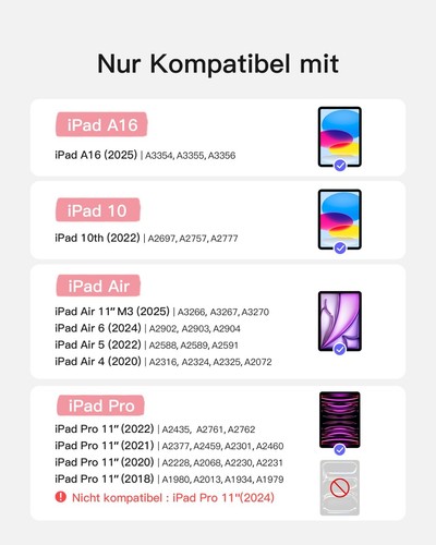 Inateck Hülle Tastatur für iPad A16 Air M3 2025, iPad 10, Air Pro 10.9-11'' - Bild 4 von 9