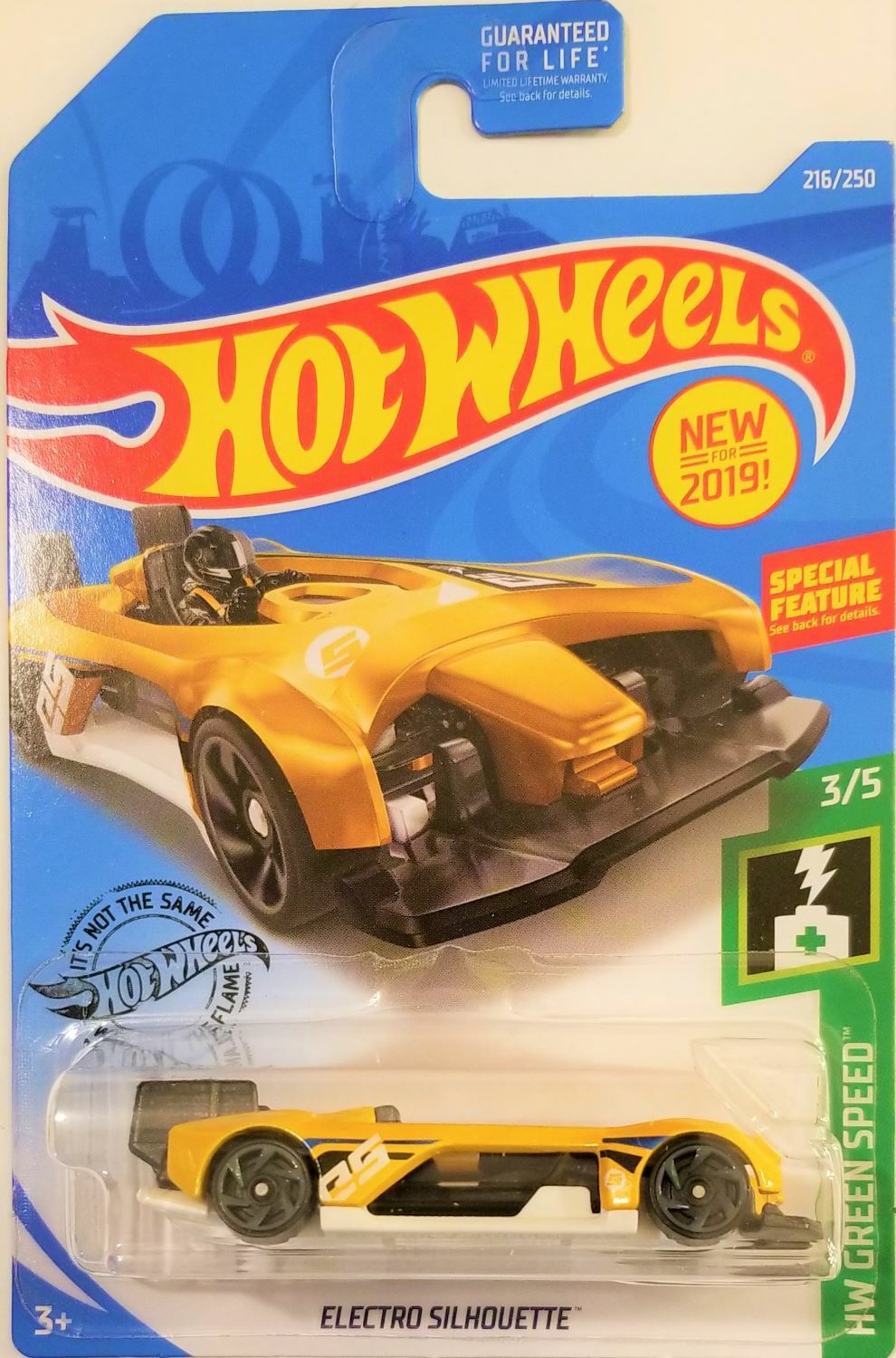 Hot Wheels - 2019 HW Green Speed 3/5 Electro Silhouette 216/250 (BBFYB52)