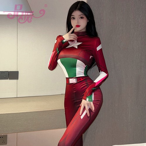 Sexy Dama Lencería Capitán América Cosplay Body Adulto Mujeres Babydoll Disfraz - Imagen 10 de 18