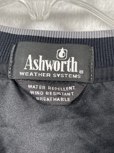 Ashworth Weather Systems Golf Wind Water Resistant Black XL Pullover BASF Cuff - Picture 2 of 8