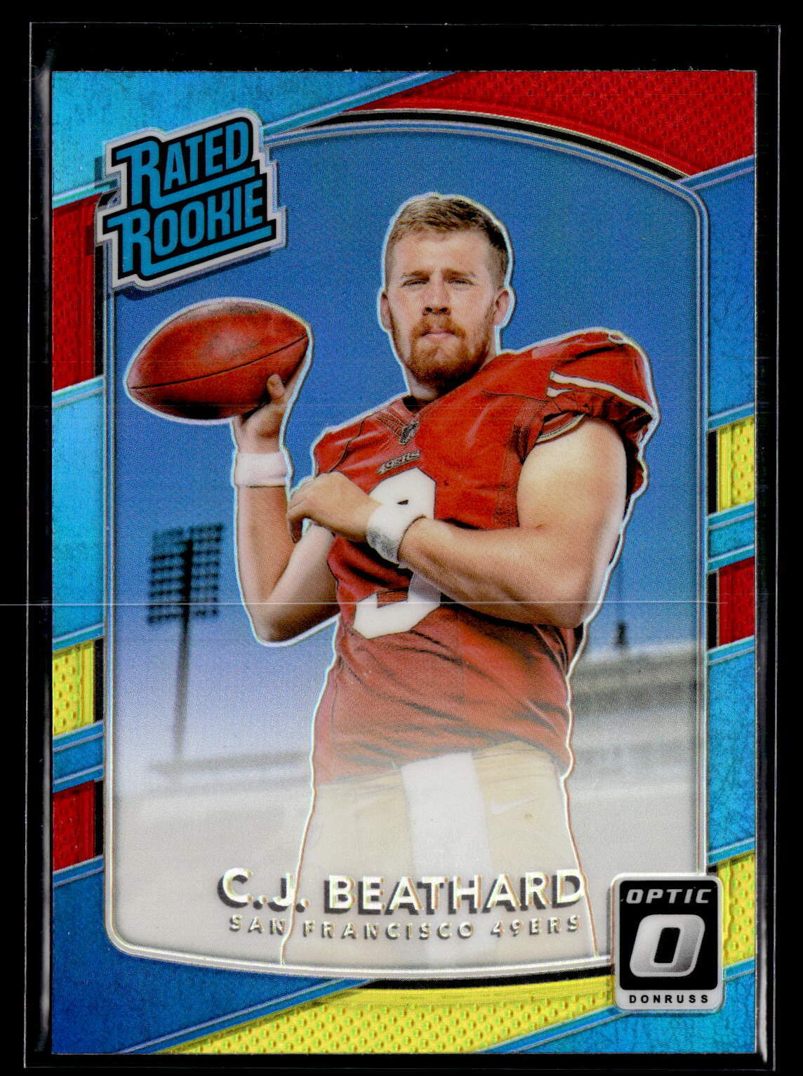 2017 Donruss Optic #170 C.J. Beathard Red and Yellow