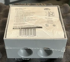 BELL Weatherproof Electrical Box: 2 Gang, 3/4 in Hub Size, 7 Inlets.