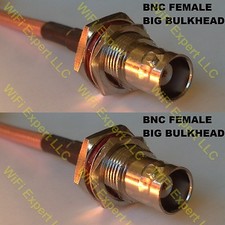 USA-CA RG174 BNC FEMALE BIG BULKHEAD to BNC FEMALE BIG BULKHEAD Coaxial RF Pigt