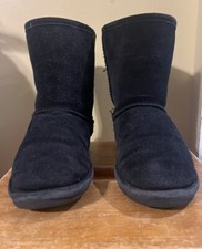 BearPaw Black Youth Girl Suede Upper Wool Blend Winter Boot Size US 4
