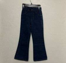 Vintage 1970 s Levi s Orange Tab Wide Leg Blue Denim Jeans Kids Size 8 Talon 42