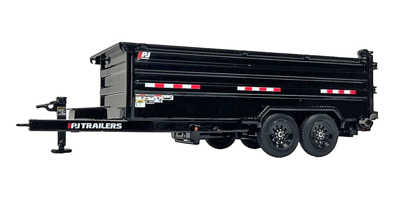 PJ Trailers DM Dump Trailer - Black - Weiss Bros 1:50 Scale Model #035-1400 New