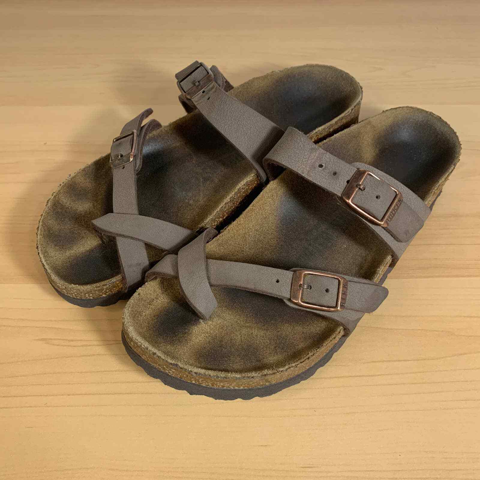 Birkenstock MAYARI Women's Brown Leather Sandals Size 36 EU / 5-5.5US | eBay