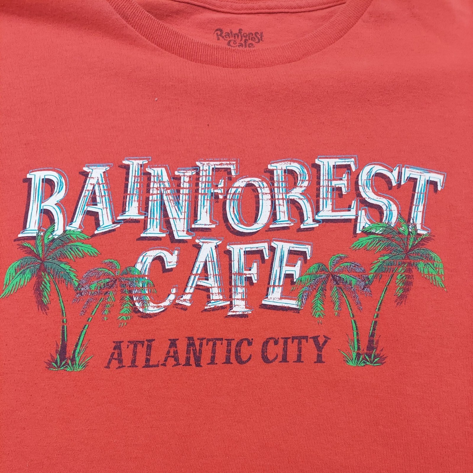 Rainforest Cafe Shirt 2XL Red Atlantic City NJ Palm T… Gem