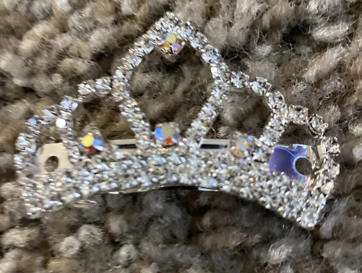 Dog Tiara Crowns 1.7 x 1.1 Rhinestone Crystal Iridescent