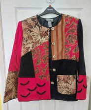 Indigo Moon Red Embroidered Jacket Size L