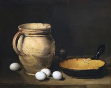 Pan and Eggs Still Life Painting Reproduction Giclee Print on Fine Art Paper