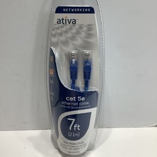 Ativa Cat. 5e Utp Patch Cable - 1 X Rj-45 Male 7ft Blue, New Sealed Package