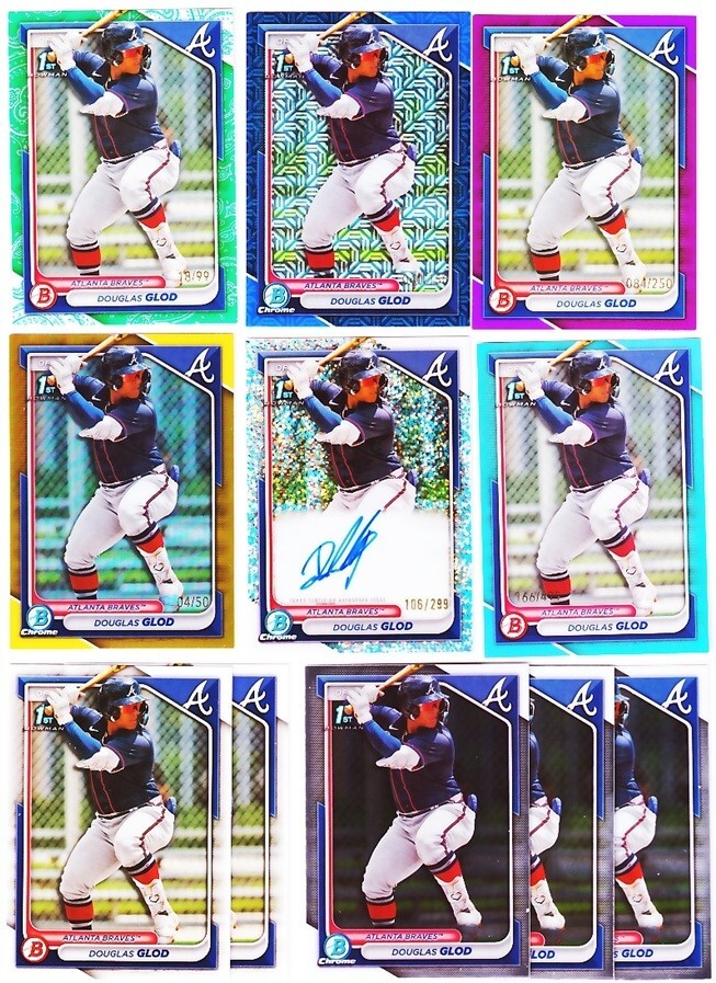 11 AUTO /299 /50 Gold Refractor DOUGLAS GLOD 1st Bowman Chrome 2024 BCP-11 BP-11