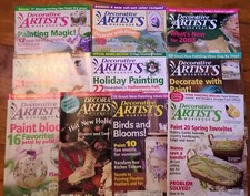 Decorative Artist's Workbook Tole Painting Magazines with Patterns Lot of 10
