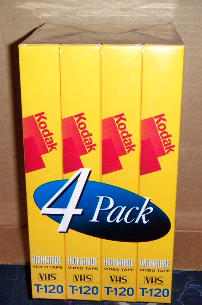 Kodak 6 Hours T120 4 Pack High Grade Video Tapes Blank VHS Tapes eBay