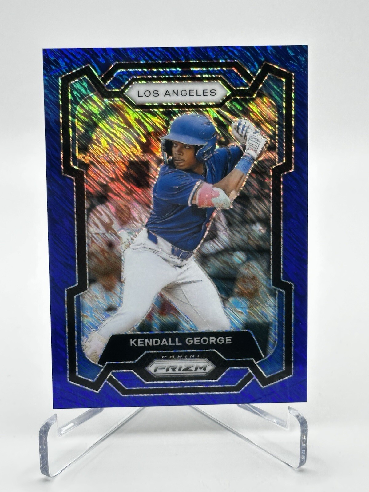 2024 Prizm Baseball Kendall George Blue Shimmer FOTL 01/15 Dodgers BOOKEND