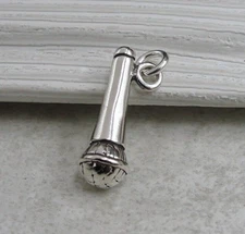 925 Sterling Silver Microphone Charm - Music Band Singer Charm Gift Jewelry