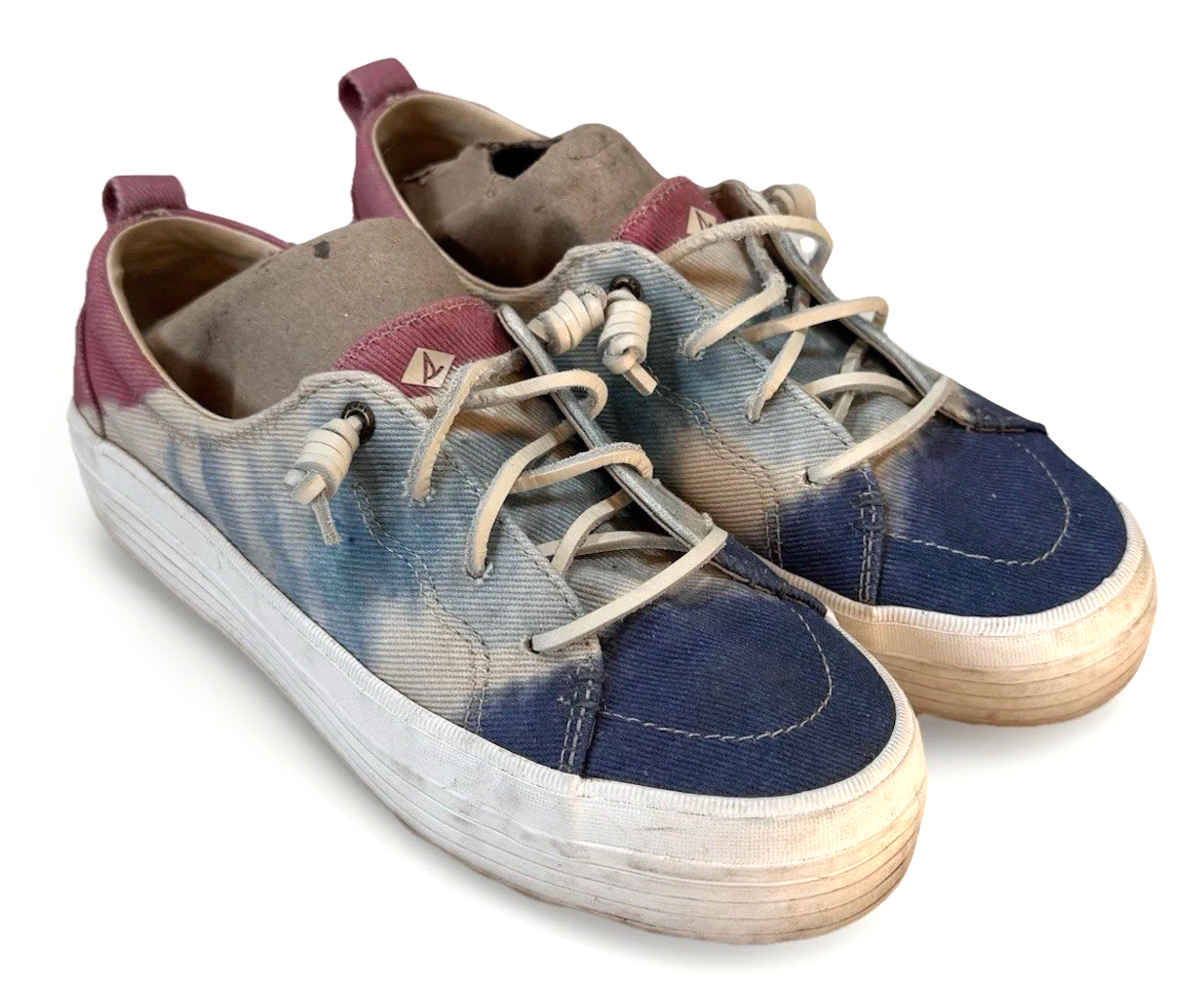 SAOLA SPERRY Sneakers Donna Taglia 8 US Vibes SUOLA SPESSA OCEAN SHORE TIE DYE Blu Rosa
