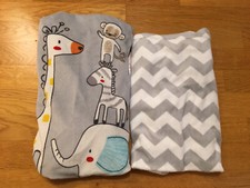 2 Koala Baby  Summer Ultra Plush Changing Table Pad Cover, Safari Animals, Gray