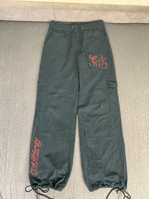 Y2K Ed Hardy x Urban Outfiters Parachute Cargo Pants Size XS | eBay