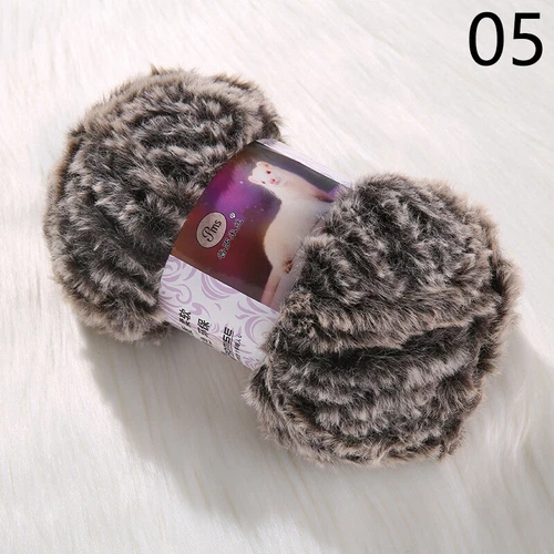 50g weicher Kunstfell Nerz Fleece Mischgarn Faden für Pullover Schal Handstricken - Bild 13 von 36