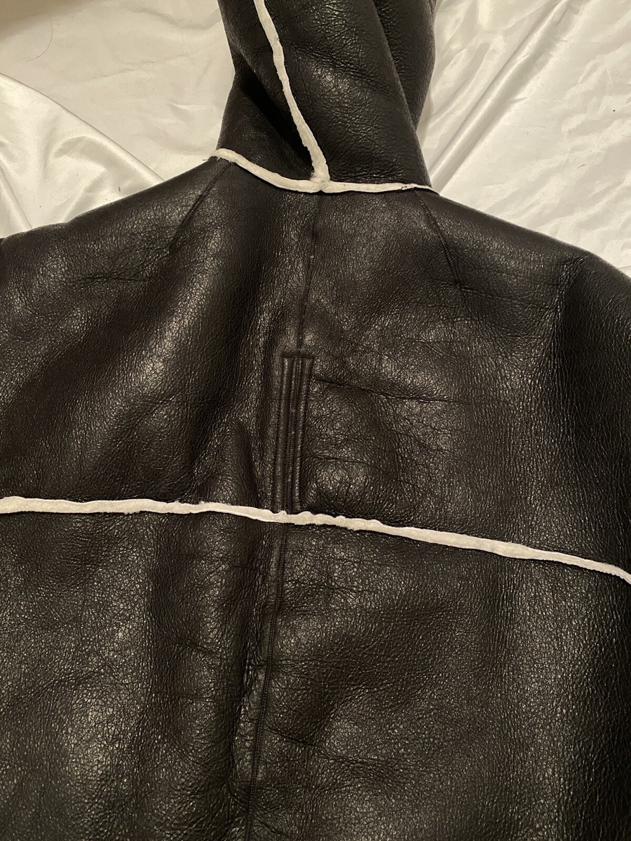 RICK OWENS FW21 SEALED WINDBREAKER GLOVE INSERT SHEARLING JACKET