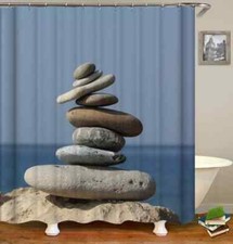 A Pile Of Stones 3D Shower Curtain Polyester Bathroom Decor Waterproof