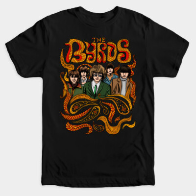 Vintage Rock band The Byrds T-Shirt McGuinn Gene Michael Clarke Eight Miles High