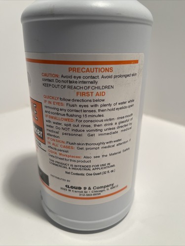 cloud 9 company sprayshine floor finish enhancer 1 quart 32 oz Made In Illinois - Picture 3 of 4