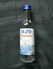 Ouzo by Diamantis Miniature EMPTY Glass Bottle