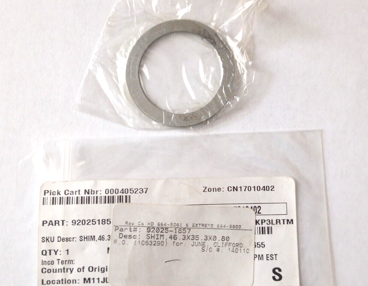 Kawasaki Mule KAF620, KAF950 Shim 46.3X35.3X0.80 NOS 92025-1857 (L