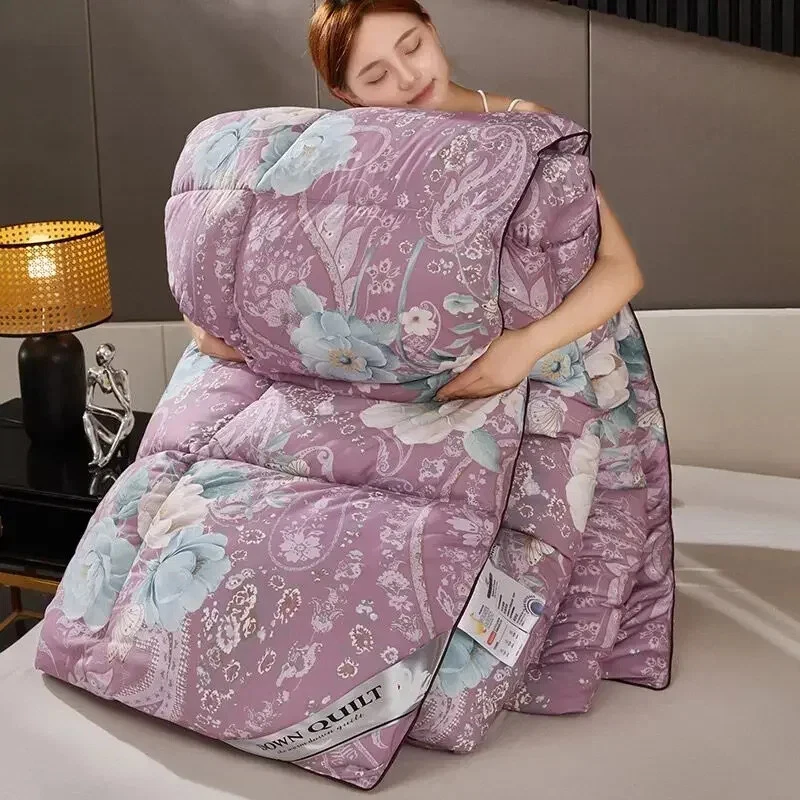 Thick Quilts Cold Resistant Feather Silk Quilt Duvet Close Fitting Super Fluffy - Image 3 of 4