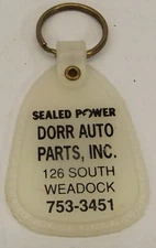 Vintage Keychain DORR AUTO PARTS, INC Key Ring Fob Sealed Power Saginaw Michigan