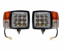 2x Frontscheinwerfer LED Scheinwerfer Blinklicht 27W f&uuml;r Landtechnik Baumaschine