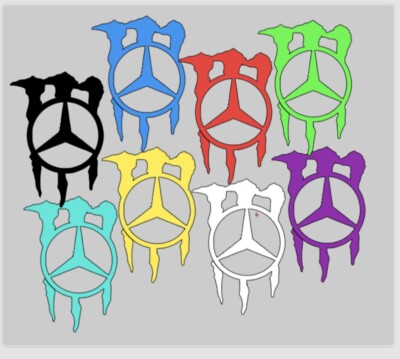 x monster mercedes logo flatten stickers vinyl decals