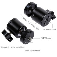 2Pack 360  Swivel Mini Ball Head Bracket Holder 1/4" Mount for DSLR Tripod Cams