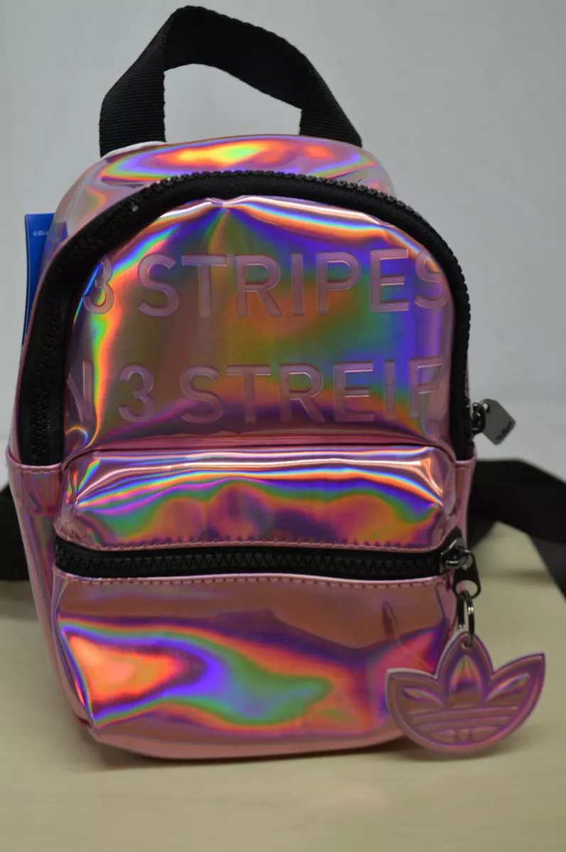 lineal Pasteles apretón NEW Adidas Mini Pink Hazy Rose Metallic Iridescent Backpack Shoulder Bag  GN2128 | eBay