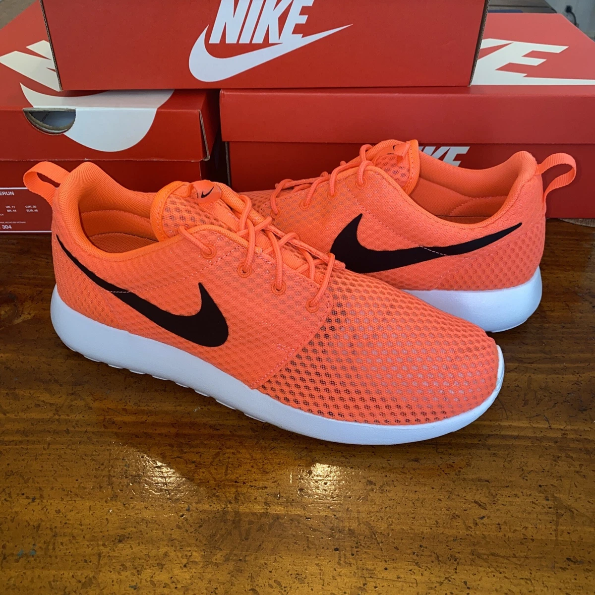 Size 12 NEW Nike Roshe One BR Hot Lava Black 95 97 Infrared Pink Air Max Mesh 1